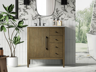 Home Living 32" Single Bathroom Vanity, Hazel Oak