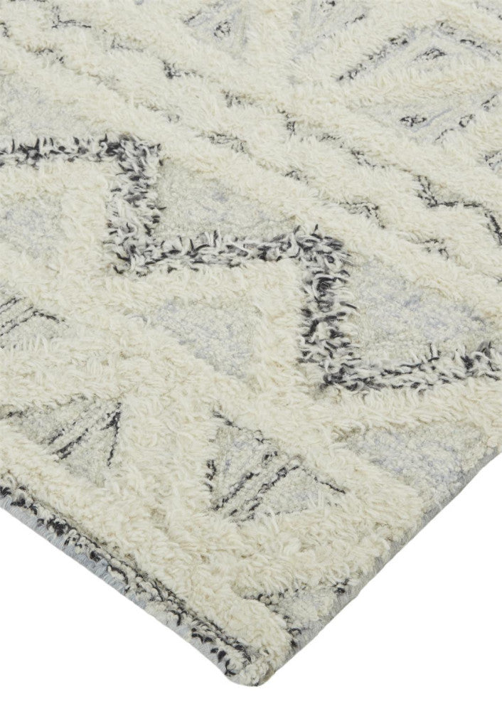 Weave & Wander Elika Blue/Ivory 9'x12' Hand Tufted Area Rug