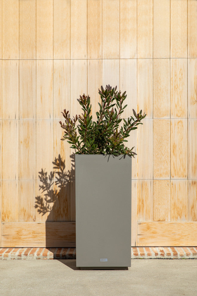 Veradek Block Series Pedestal Planter, Grey, Tall