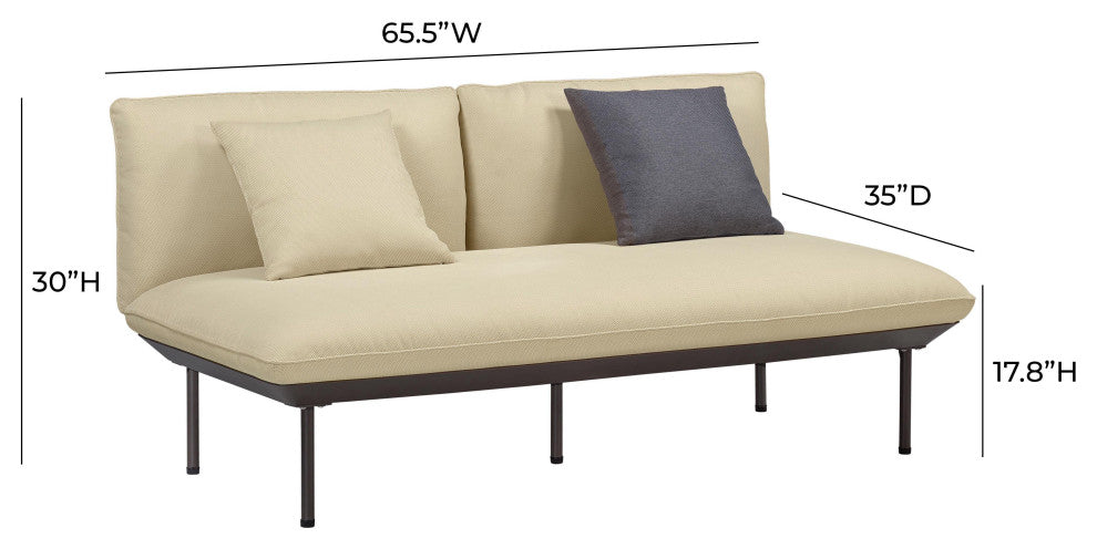 Katti  Outdoor Loveseat, Beige