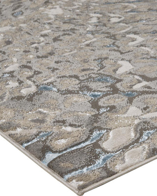 Weave & Wander Aurelian Abstract Feather Rug, Blue/Silver, 6'7"x9'6"