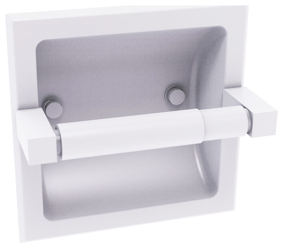 Montero Recessed Toilet Paper Holder, Matte White