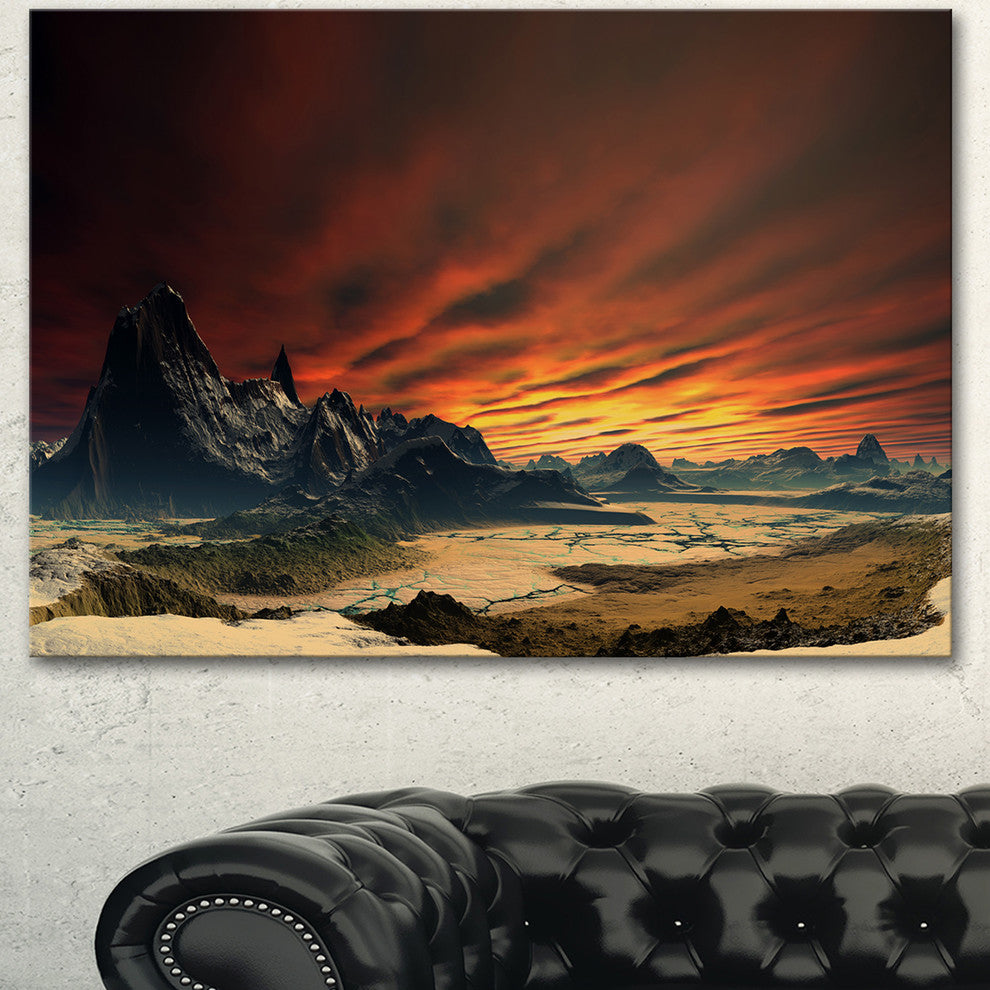 Beautiful Alien Planet Traos, Landscape Canvas Art Print, 60"x28"