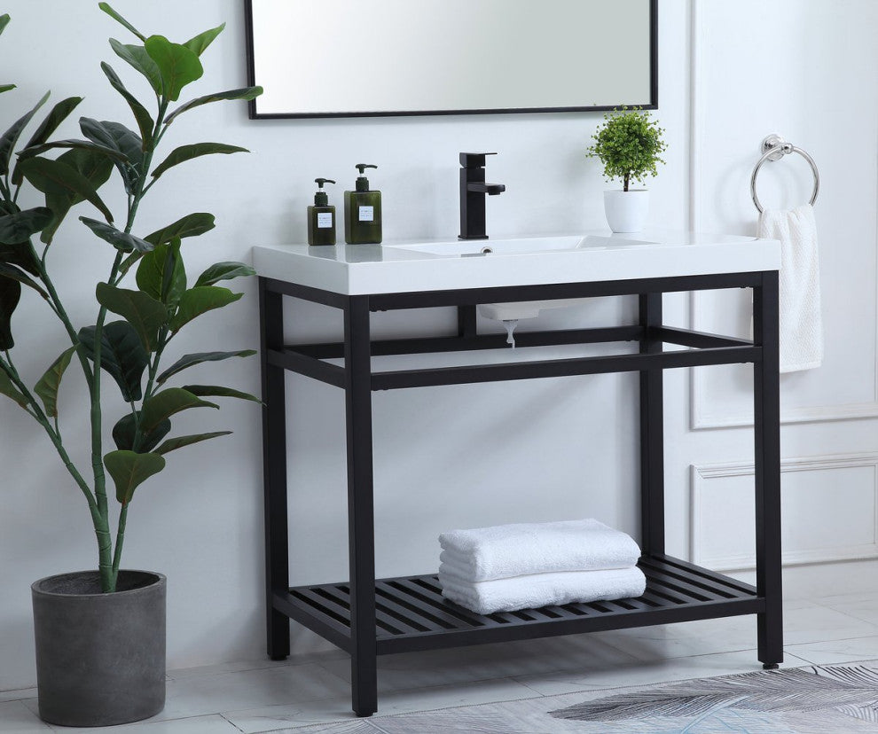 Home Living 22" Modern Black-Light Bathroom Vanity