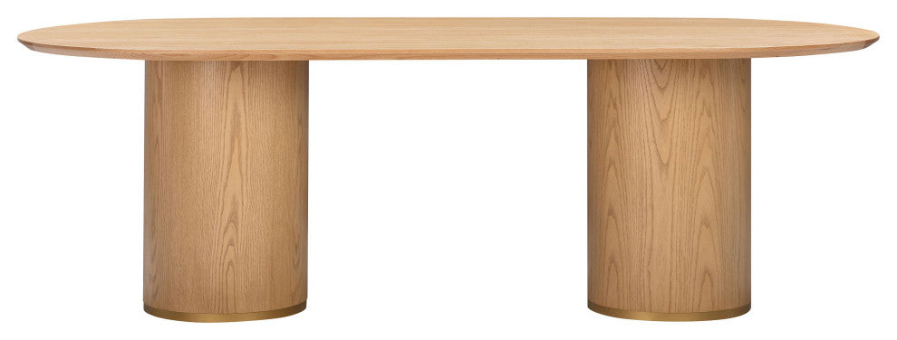 Brandy Natural Ash Wood Oval Dining Table