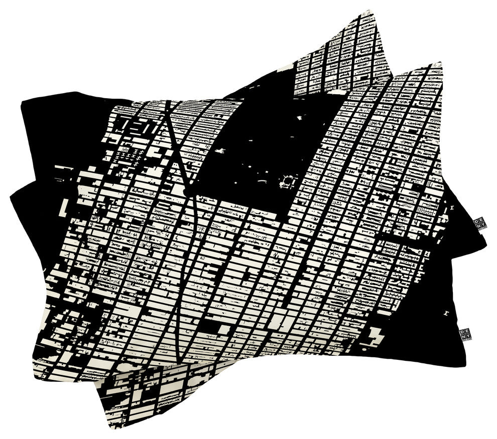 Deny Designs Cityfabric Inc Nyc Midtown Black Pillow Shams, Queen