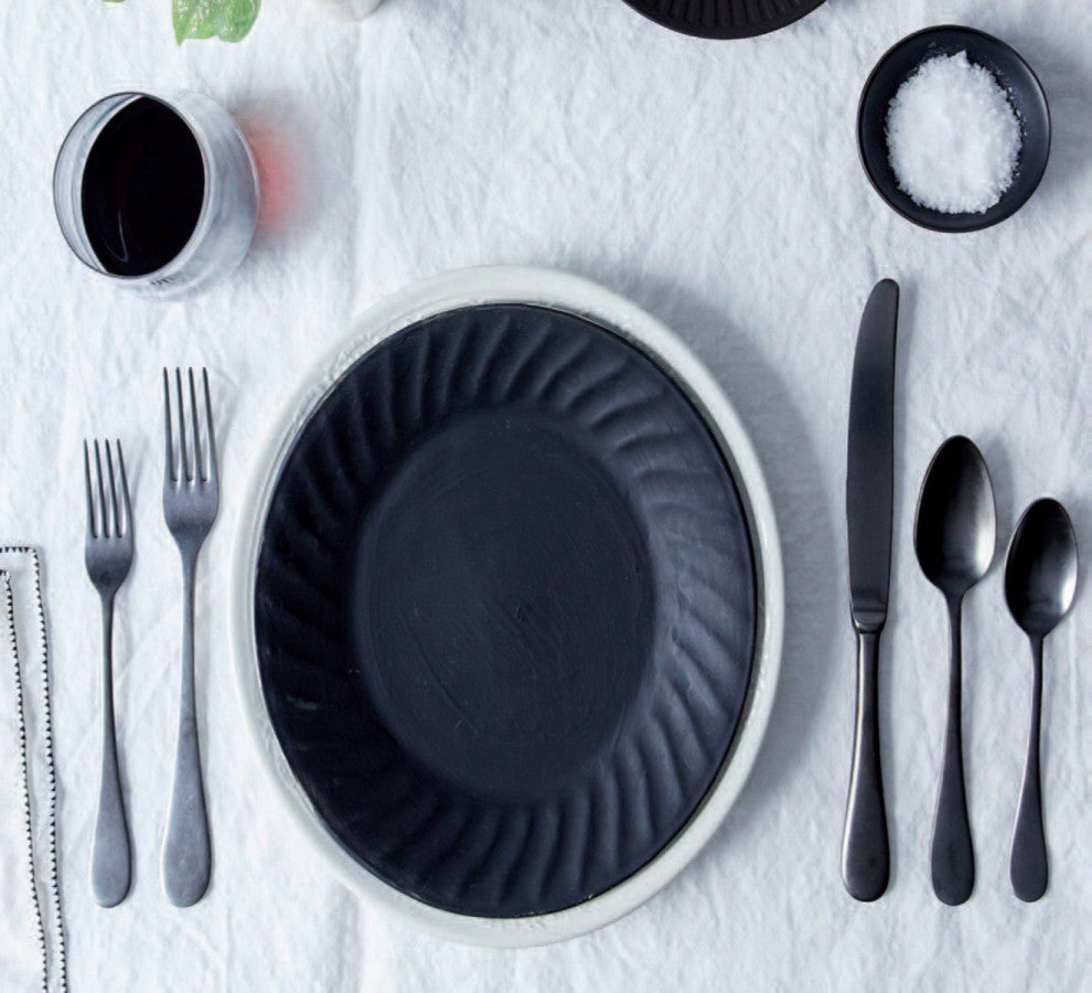 Vintage Flatware Set 5-Piece Set, Black Gold