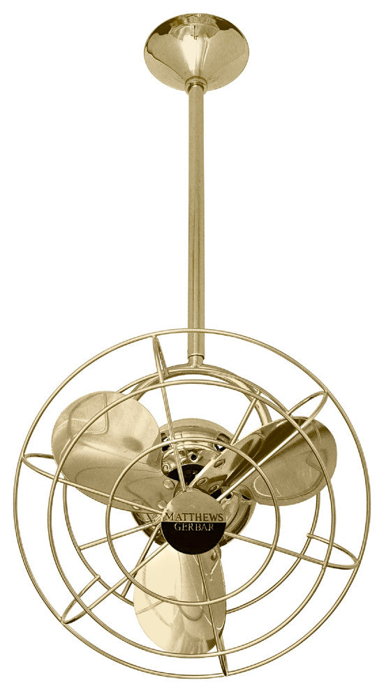 Bianca Direcional 13" Directional Ceiling Fan, Polished Brass