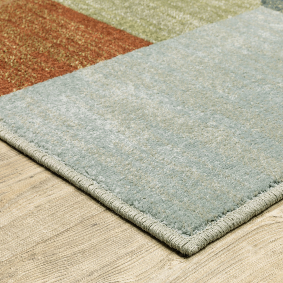 Bastian Contemporary Geometric Grey/ Multi Indoor Area Rug, Grey, 5'3"x7'3"