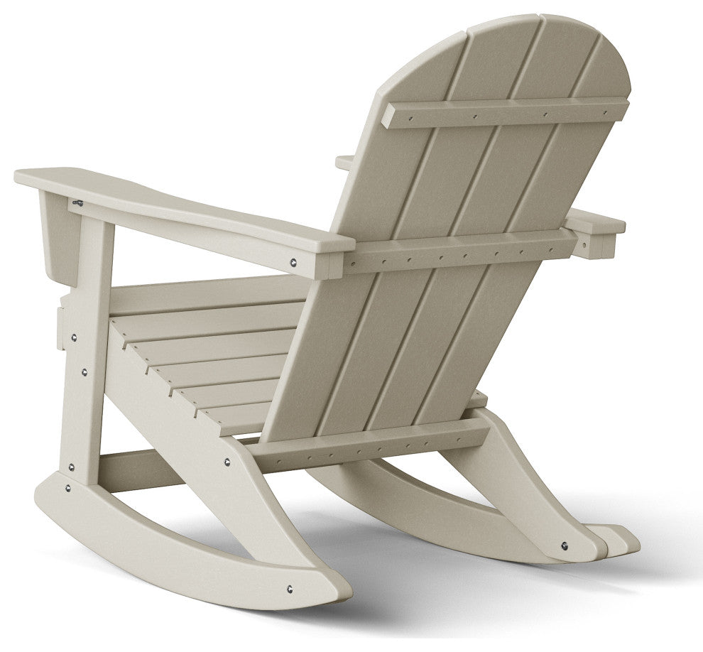 WestinTrends Outdoor Patio Adirondack Rocking Chair Lounger, Porch Rocker, Sand