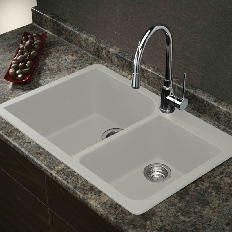 33.0625-in x 22.0625-in Drop-in Radius Granite Kitchen Sink