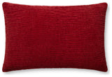 Loloi Pillow, Red, 13''x21'', Cover Only