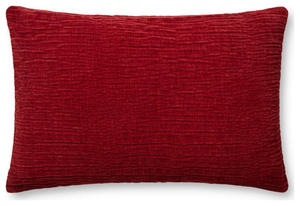 Loloi Pillow, Red, 13''x21'', Cover Only