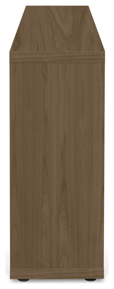 Modern Low Bookcase Open Console, Walnut