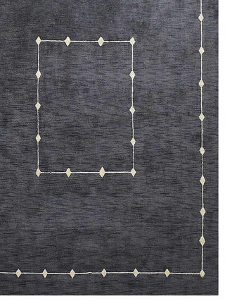 HAND KNOTTED LOOM WOOL ECO-FRIENDLY AREA RUGS - Rectangle, Charcoal, Geometric