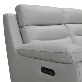 Hayward 82" Dove Gray Genuine Leather Power Reclining Sofa