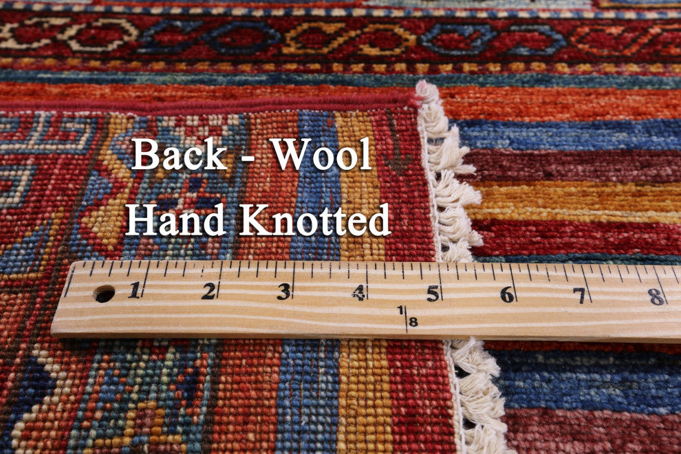 3' 2" X 4' 11" Hand Knotted Super Kazak Khorjin Wool Rug Q11112