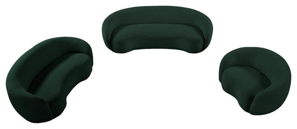 Hyde Boucle Fabric Upholstered, Green, Loveseat