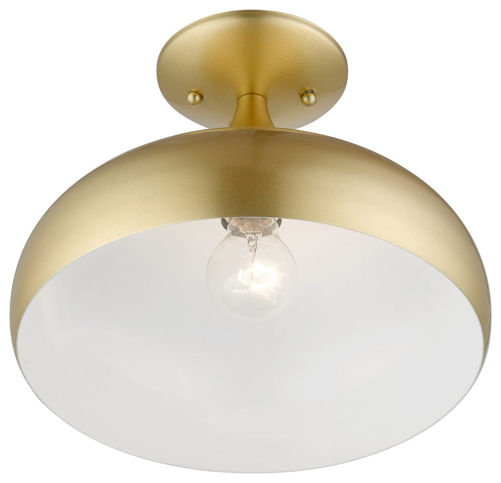 Livex Lighting 1 Light Soft Gold Semi-Flush Mount