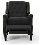 GDF Studio Ingrid Tufted Back Fabric Recliner Chair, Dark Charcoal