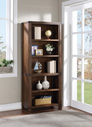 Baton Rouge 72" Bookcase, Brushed Walnut Finish