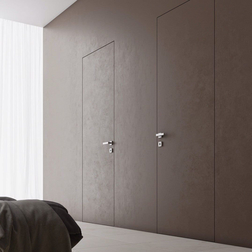 Invisible Solid Hidden Door with Handle | Planum 0010 24x80 Left-hand Outswing
