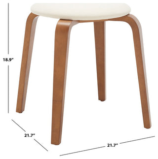 Safavieh Jo Upholstered Stackable Stool, Walnut/Cream