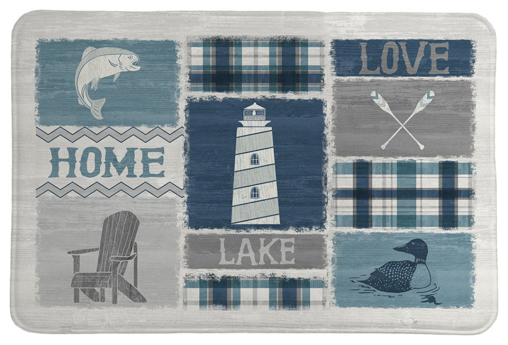 Laural Home Up North Patchwork Memory Foam Rug