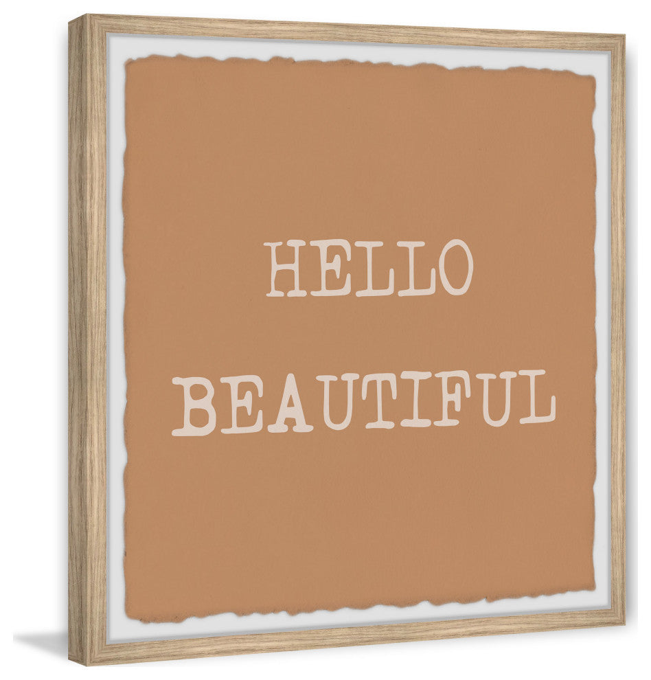 "Hello Beautiful V" Framed Painting Print, 12x12