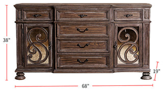Rustic Natural Tone Dining Room Server, Rustic Natural Tone