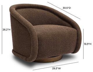 Rory Boucle Swivel Chair, Chocolate Brown
