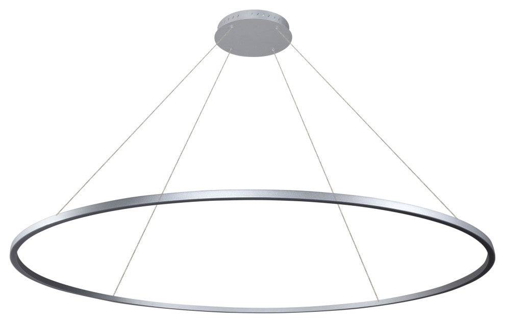 72" Tania ETL Certified Integrated LED Circular Adjustable Chandelier, Silver
