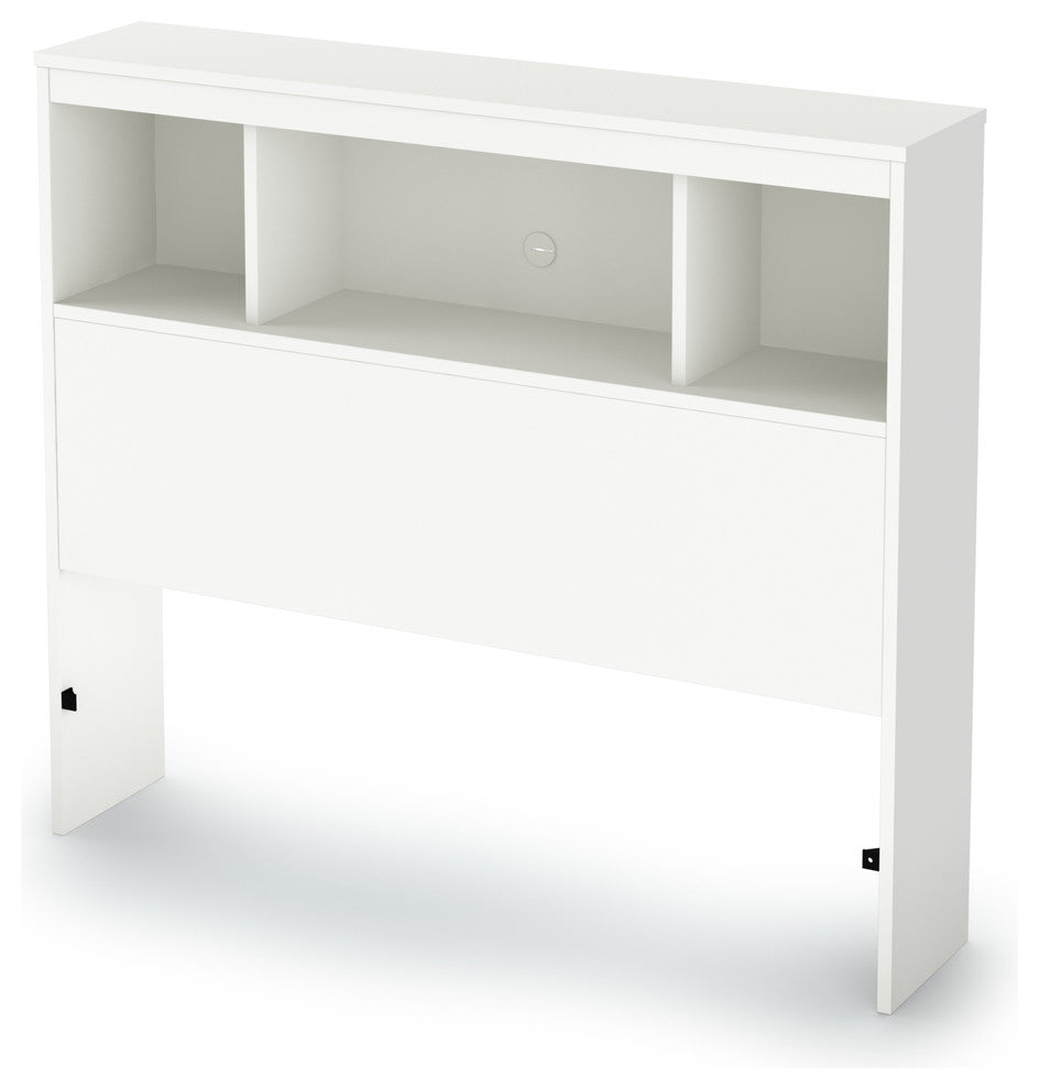 South Shore Litchi Twin Bookcase Headboard, 39'', Pure White