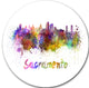 Sacramento Skyline, Cityscape Disc Metal Artwork, 36"