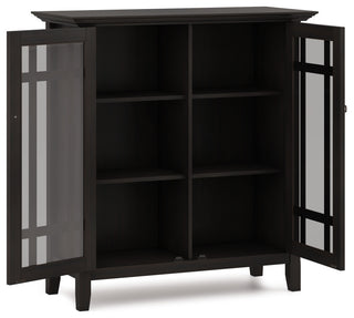 Full white-background view of cabinet with doors open; full product visibility.