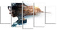 Double Exposure Woman Portrait, Portrait Canvas Art Print, 60"x32", 5 Panels