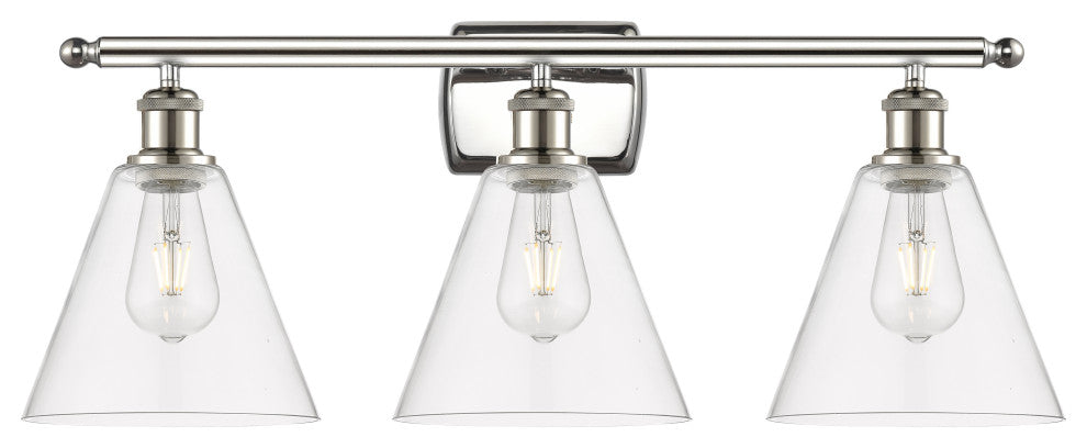 Innovations 516-3W-PN-GBC-82 3 Light Bath Vanity Light, Polished Nickel