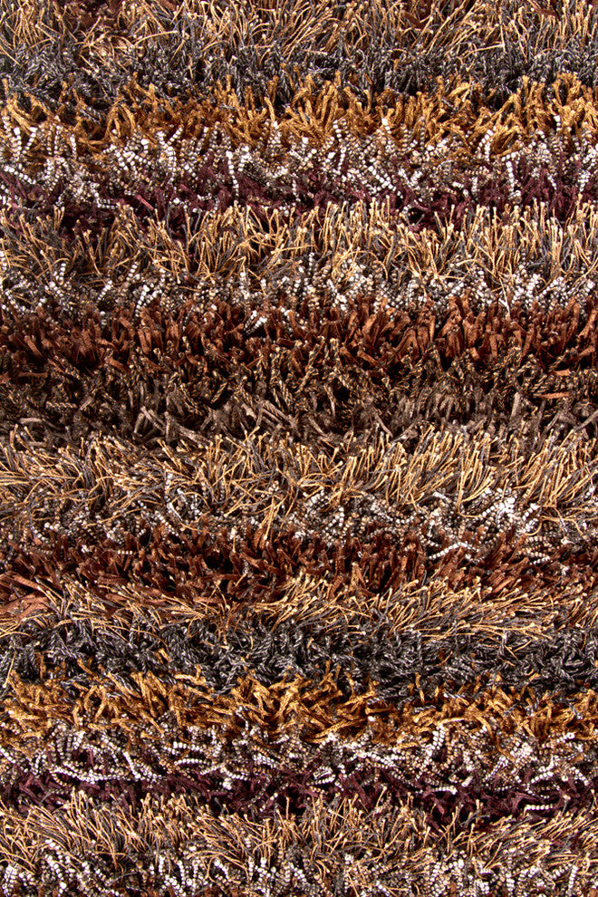 Kubu Striped Area Rug, Brown, 5'x7'6" Rectangle