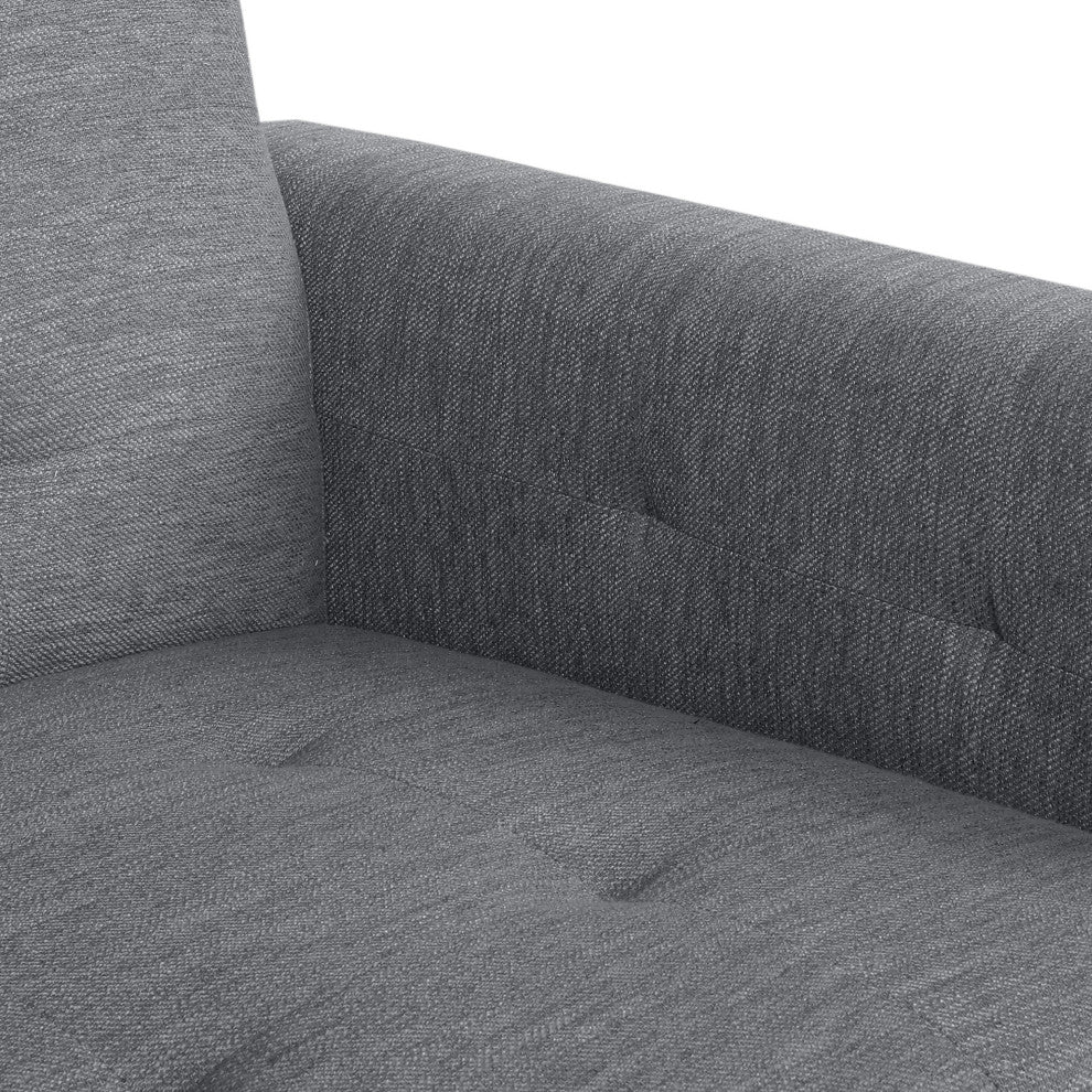 Langseth Contemporary Tufted Pushback Recliner, Grey/Dark Brown, Fabric