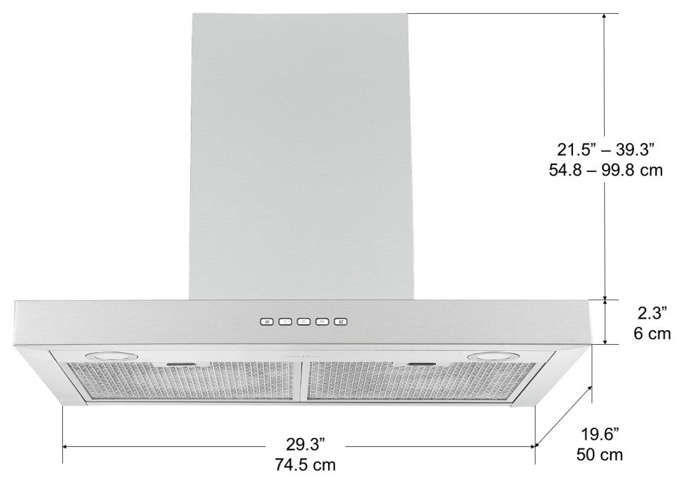30" Convertible Wall-Mounted Range Hood