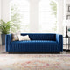 Tufted Sofa, Velvet, Blue Navy, Modern, Living Lounge Hotel Lobby Hospitality