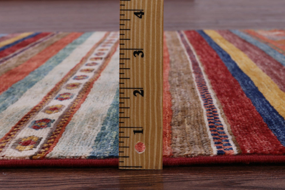 Tribal Persian Gabbeh Hand Knotted Wool Rug 3' 2" X 4' 10" - Q12658