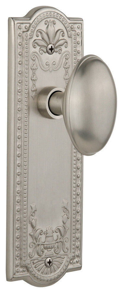 Double Meadows Plate With Homestead Knob, Satin Nickel