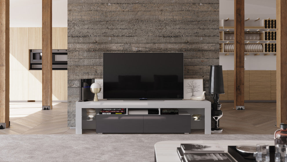 REVA 190 TV Stand, White/Grey
