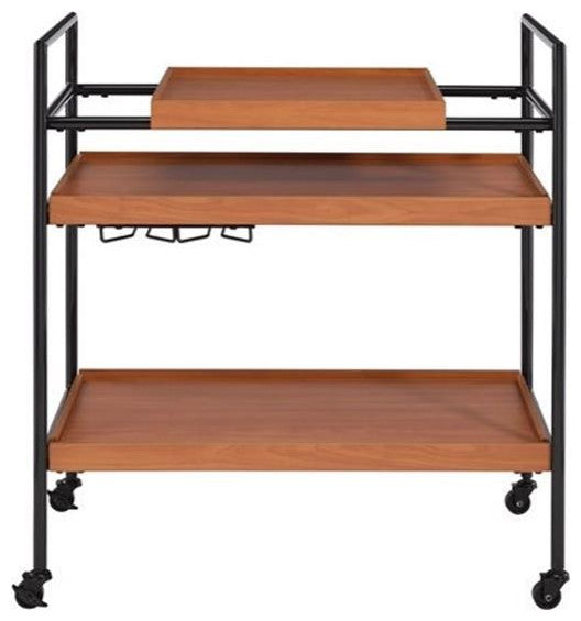 98675 Serving Cart, Honey Oak and Black