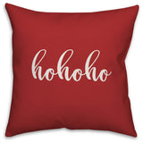 Hohoho, Red 18x18 Throw Pillow