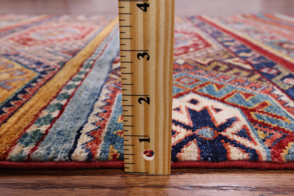 3' 4" X 4' 10" Hand-Knotted Khorjin Super Kazak Rug Q5673
