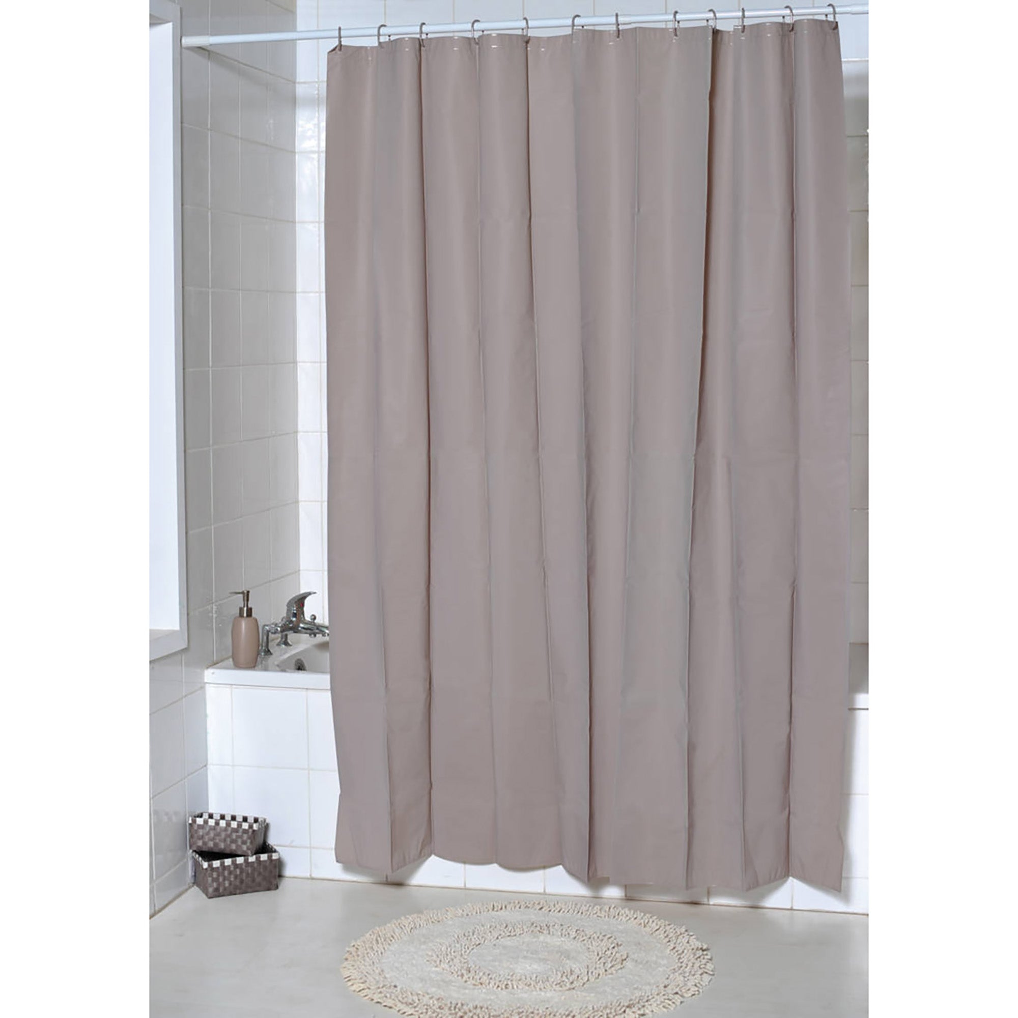Extra Long Shower Curtain Liner Plastic 71W x 79H, Taupe