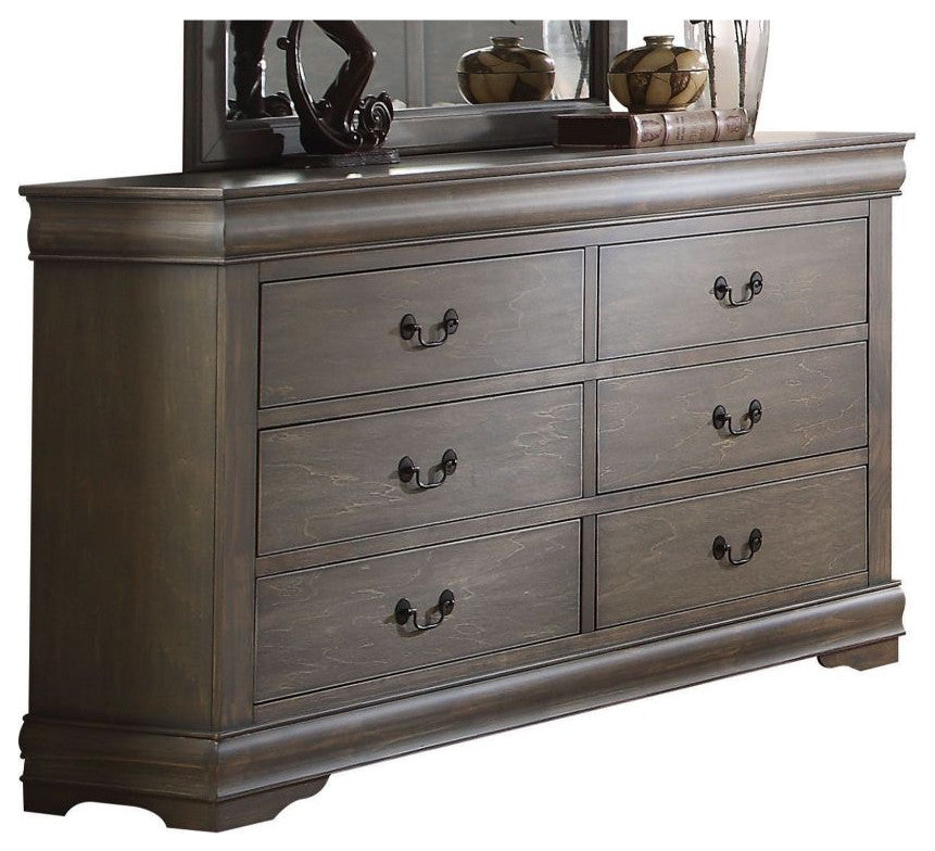Acme Louis Philippe Dresser Antique Gray Finish