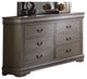 Acme Louis Philippe Dresser Antique Gray Finish